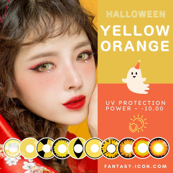 Yellow Contacts UV Protaction Prescription Halloween Contacts