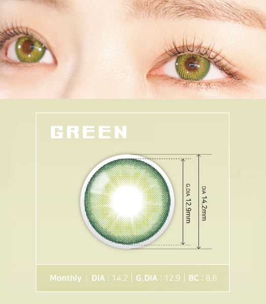 BCP green color contacts emerald Natural Lens fantasyicon