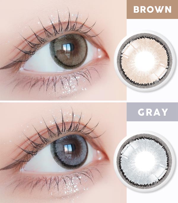 Lily brown gray contacts Silicone hydrogel