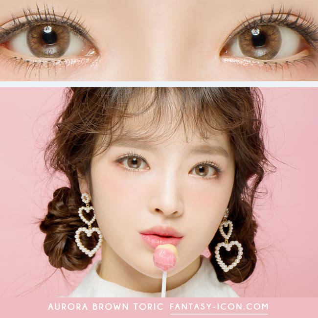 Aurora Brown Toric Lens model - Colored Contacts For Astigmatism