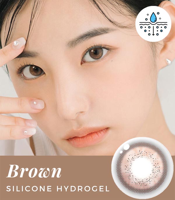Cooling Silicone hydrogel brown contacts
