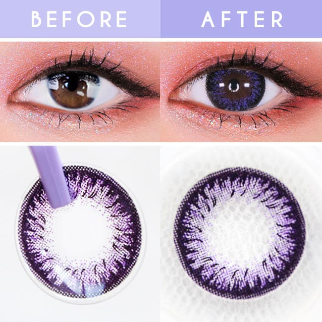 Disco Dali Violet Contacts for Hperopyia | Purple farsightedness Detail