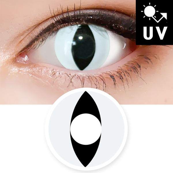 Viper White Contacts Halloween Lenses Cat Eye UV Blocking Prescription Cosplay