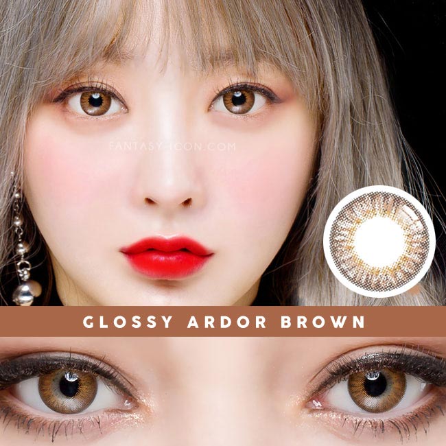 Glossy ardor brown contacts 3-tone