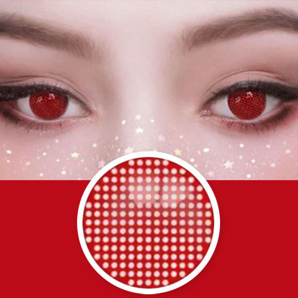Halloween Mesh Cosplay Red Contacts detail