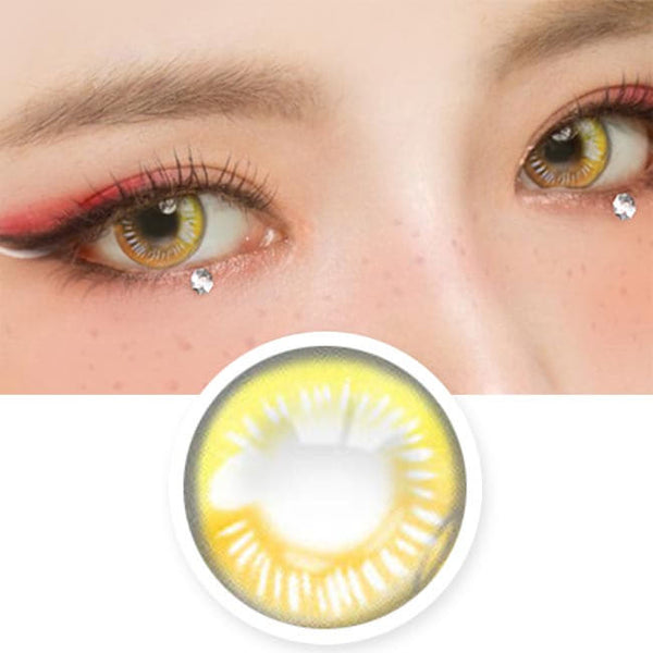 Water Drop Cosplay Yellow Contacts eyes detail | Coscon Anime Lenses