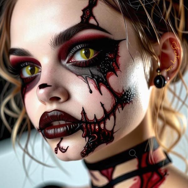 Spooky Cosplay Mesmerizing Halloween Contacts Makeup Ideas