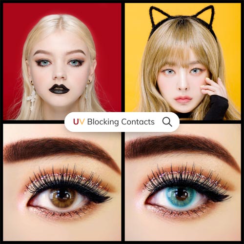 UV-blocking color contacts