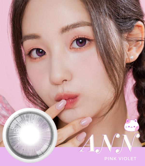 ANN pink violet color contacts anreen monthly