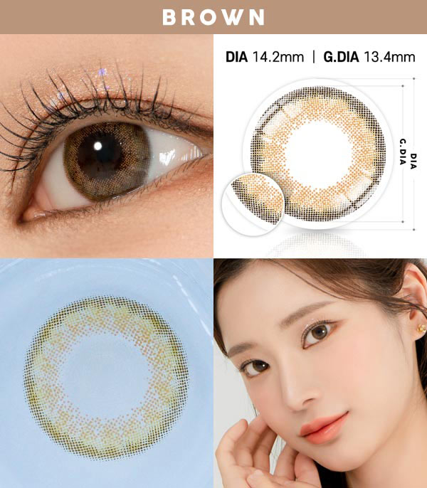 Flora brown contacts Silicone hydrogel lens