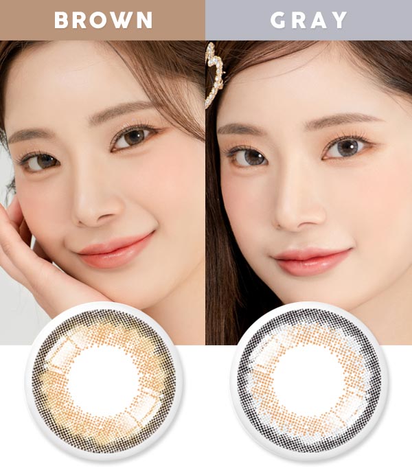 Flora brown gray contacts Silicone hydrogel color contacts