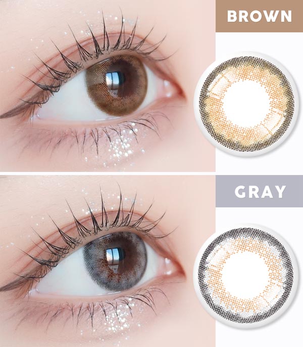 Flora brown gray contacts Silicone hydrogel lens
