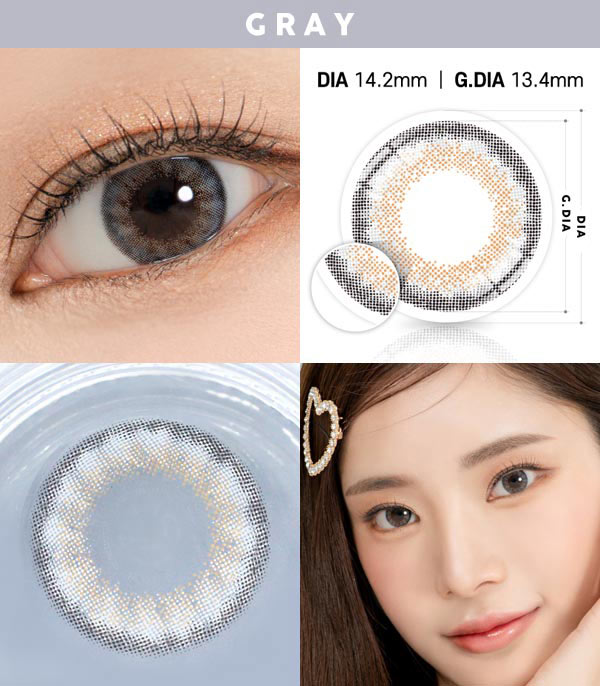 Flora gray contacts Silicone hydrogel lens
