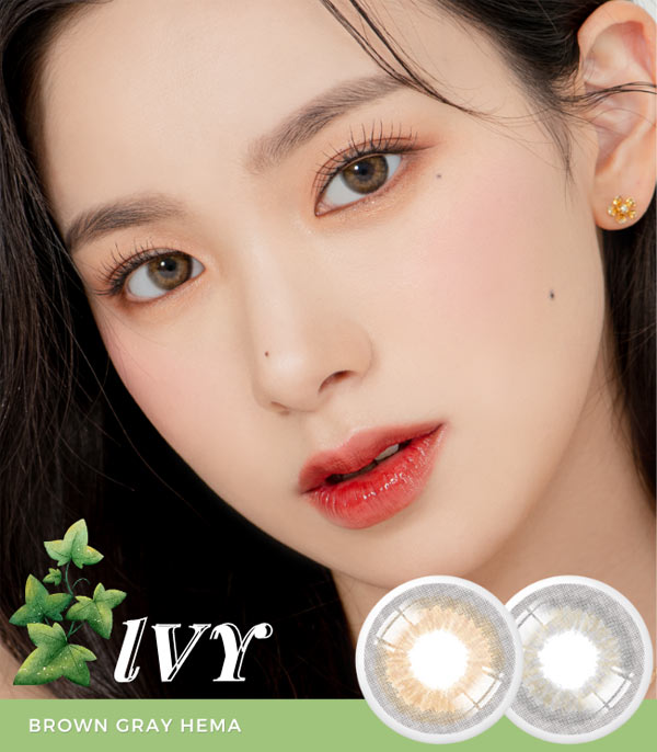 4 Lenses Ivy brown gray contacts Romantic monthly