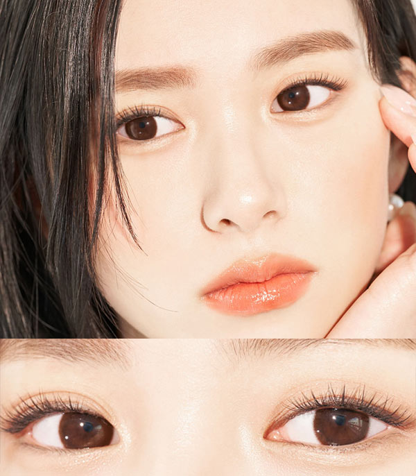 Mega Dreamy choco brown Contacts model eye