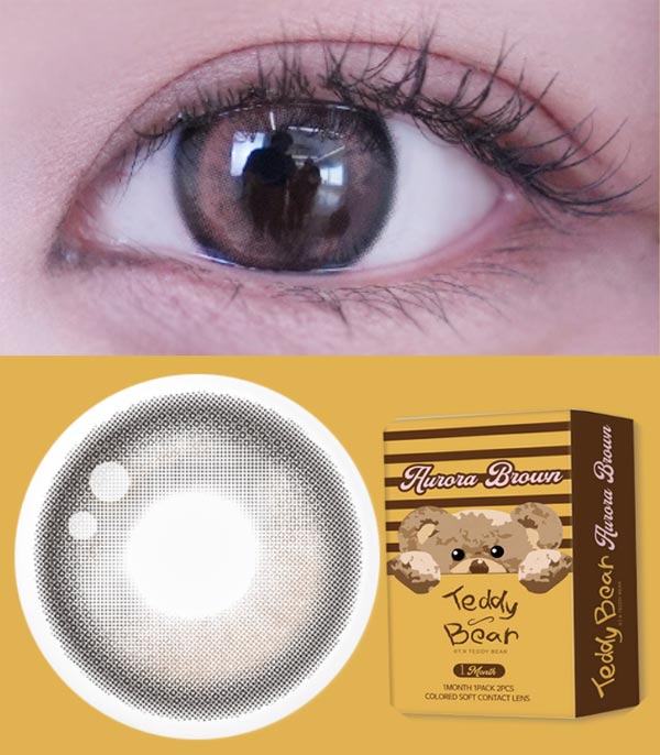 Teddy Bear Aurora Brown Contact Lenses - Monthly