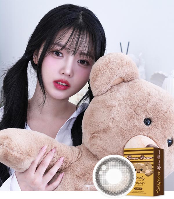 Enchanting Teddy Bear Aurora Brown Contact Lenses model 3