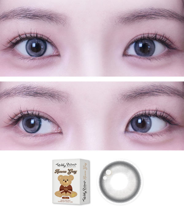 Mystical Teddy Bear Aurora Gray Contact Lenses detail