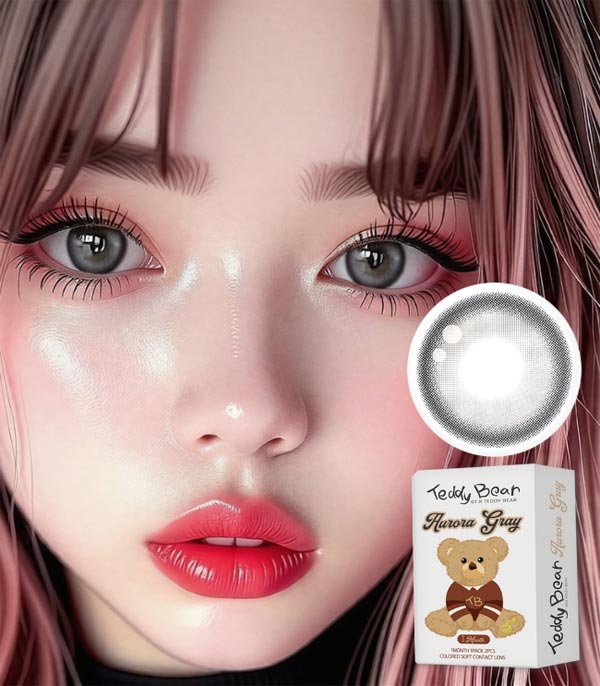 Mystical Teddy Bear Aurora Gray Contact Lenses model