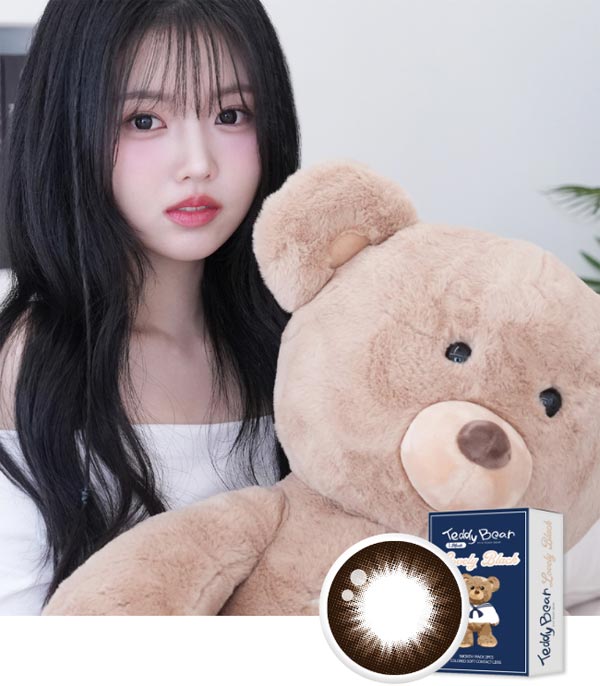 Naturally Layered Teddy Bear Lovely Black Contact Lenses model 2