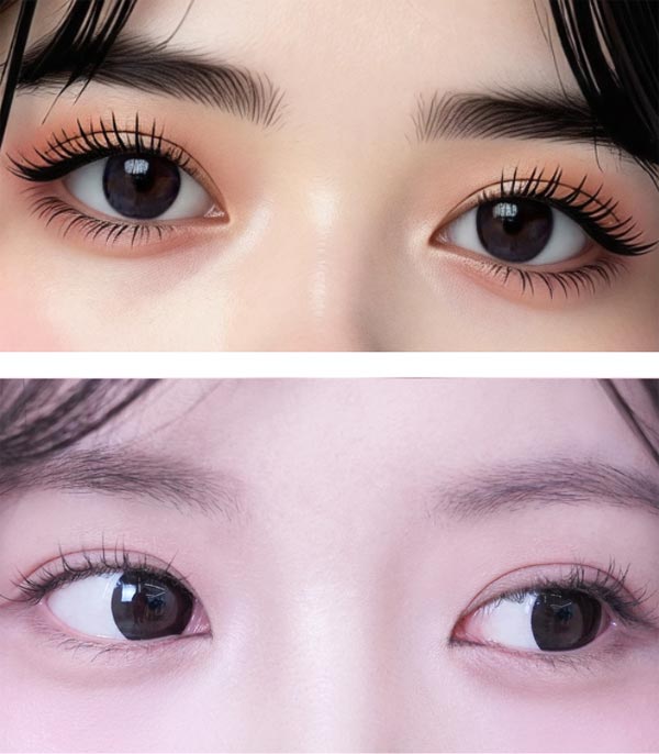 Naturally Layered Teddy Bear Lovely Black Contact Lenses detail