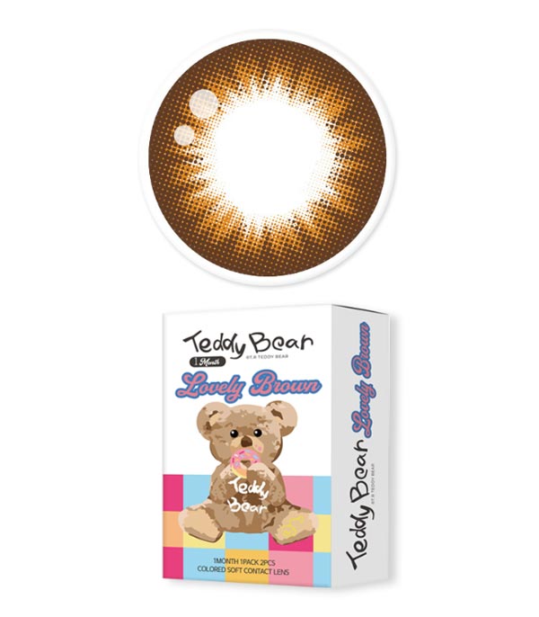 Teddy Bear Lovely Brown Contacts box 