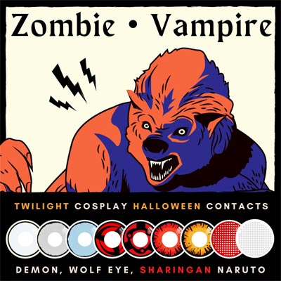 Zombie Contacts for Halloween Cosplay Lenses