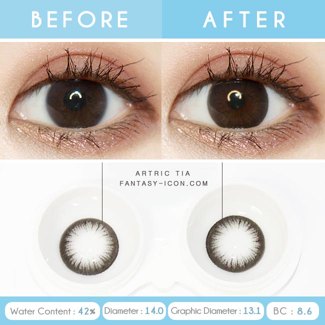 1-Day Black Colored Contacts Artric Tia - Detail