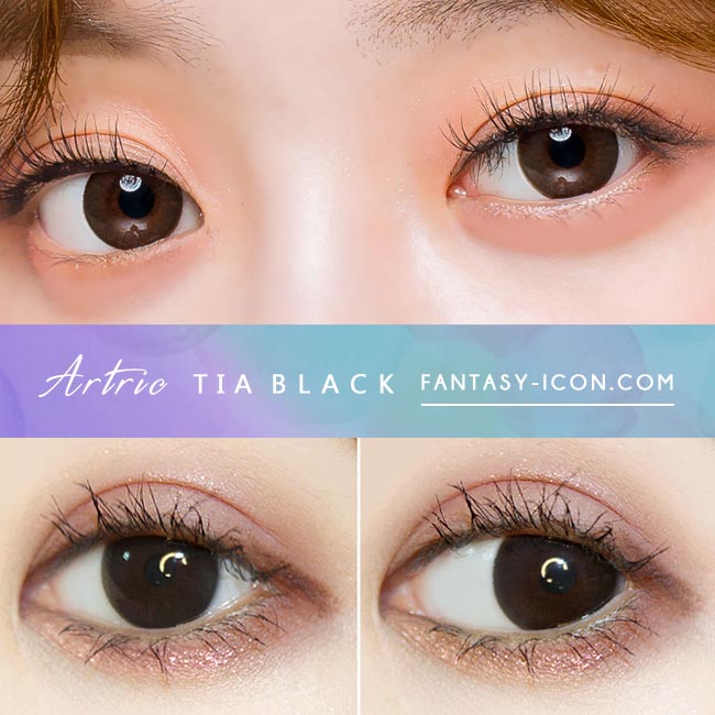 1-Day Black Colored Contacts Artric Tia - Eyes Detail