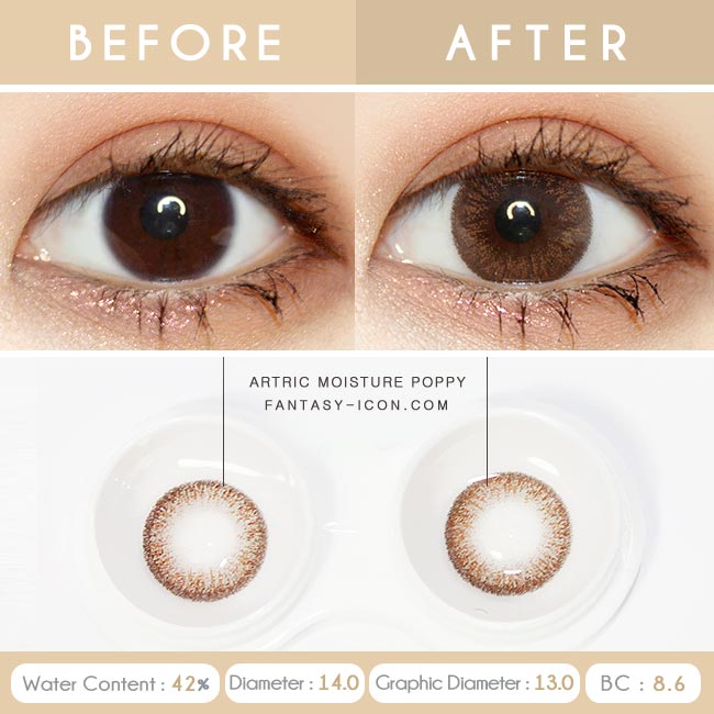 Brown 1 Day Colored Contacts Poppy Artric - Detail