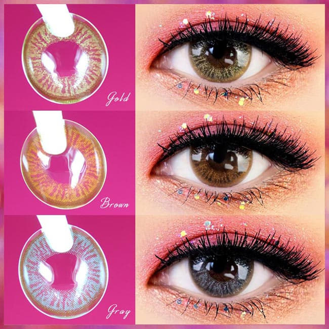 1 Day Colored Contacts Angel Artric - Brown, Gold and Grey