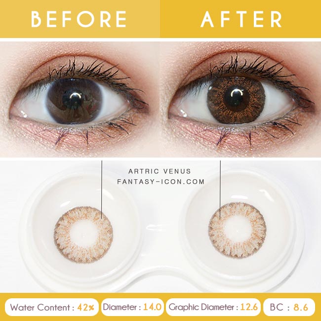 Venus Artric Brown 1 Day Colored Contacts - Detail