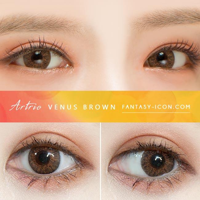 Venus Artric Brown 1 Day Colored Contacts - Eyes Detail