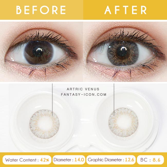 Venus Artric Grey 1 Day Colored Contacts - Detail