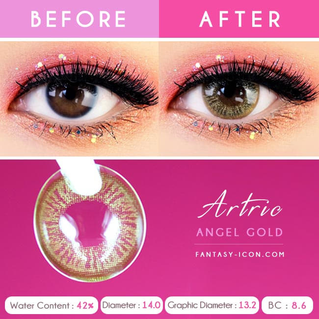 1 Day Colored Contacts Gold Brown Angel Artric - Detail