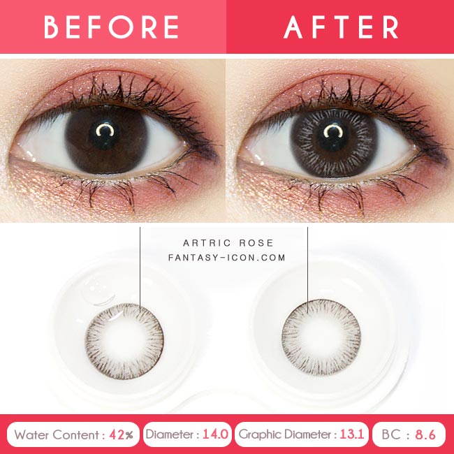 1 Day Colored Contacts Rose Artric Grey-Eyes Detail