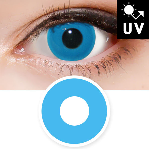 Halloween Blue Contacts Cosplay Solid Lenses Prescription UV Blocking