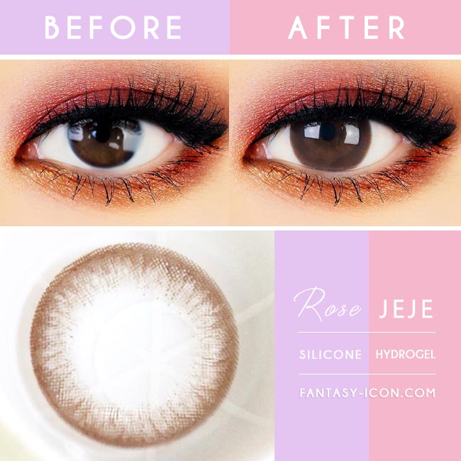 Chocolate Brown Contacts - Silicone Hydrogel Rose JeJe - Lens Detail