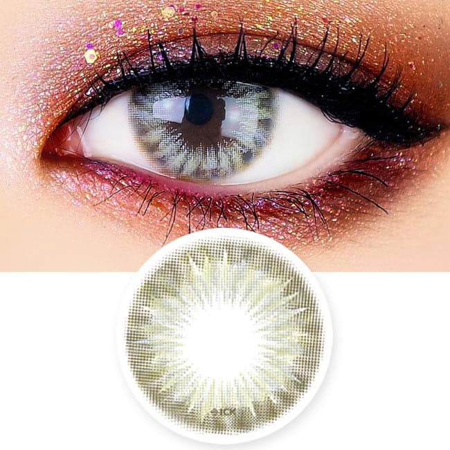 Grey Colored Contacts - ( 4Lenses ) Vivi Flow Gray Circle Lenses ...