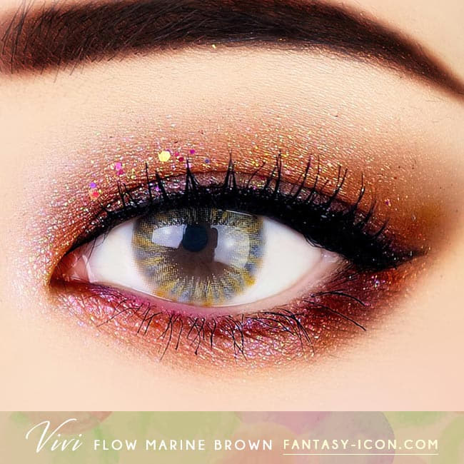 Vivi Flow Marine Brown Colored Contacts - Eyes Detail