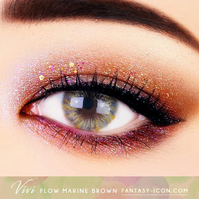 Vivi Flow Marine Brown Colored Contacts - Eyes Detail2