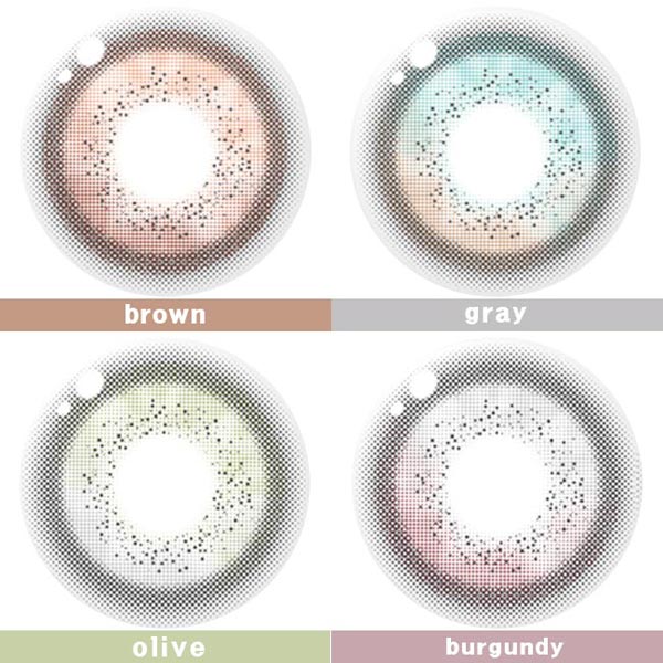 brown, gray, olive, burgundy contacts
