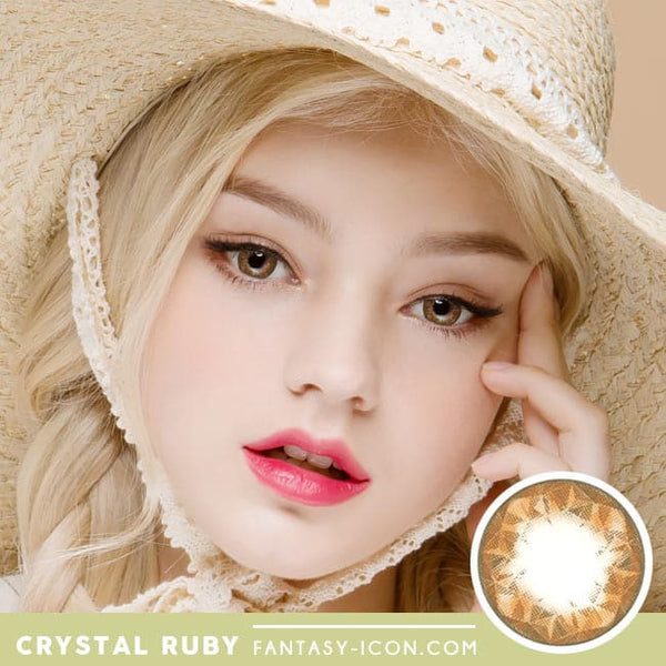 Crystal Ruby Queen Brown Colored Contacts - Circle Lens - model