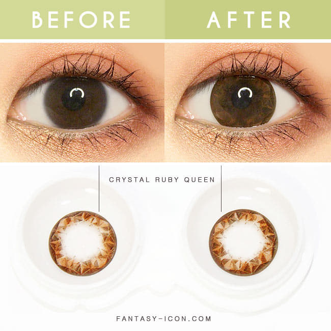 Crystal Ruby Queen Brown Colored Contacts for Hperopyia - detail