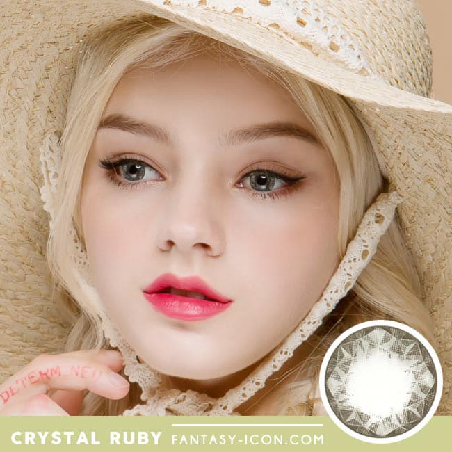 Crystal Ruby Queen Grey Colored Contacts - Circle Lens - model