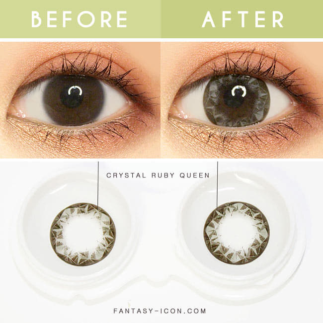 Crystal Ruby Queen Grey Colored Contacts for Hperopyia - detail