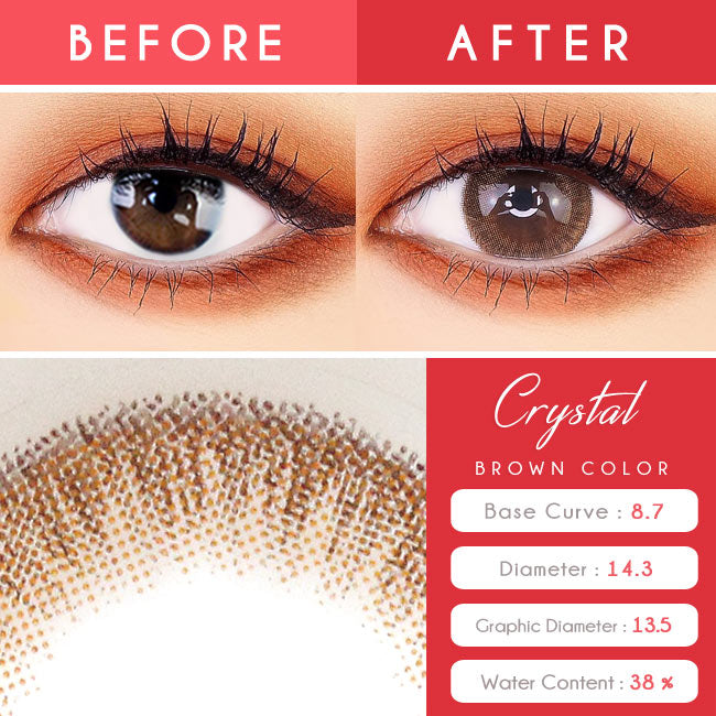 Crystal Silicone hydrogel Brown Toric Lens Colored Contacts For Astigmatism eyes detail