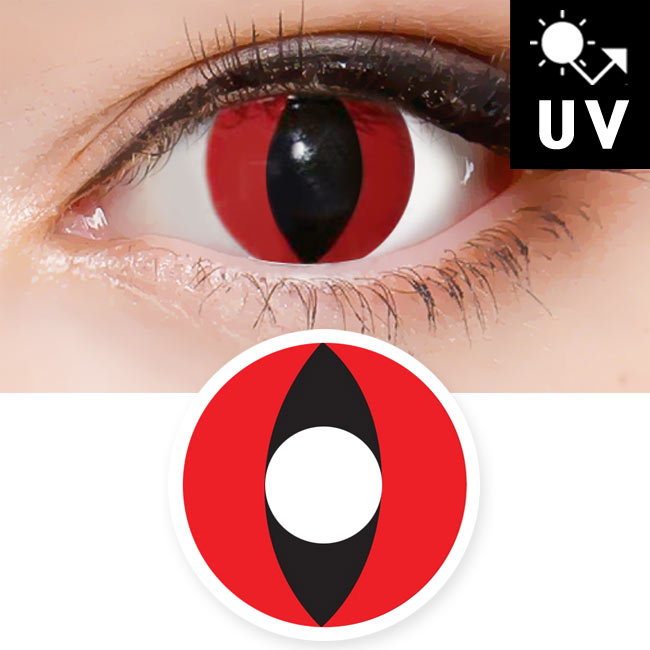 Manifold Litteratur alarm Demon Eye Red Contacts Halloween Lenses UV Blocking Prescription Cat eye –  fantasy-icon
