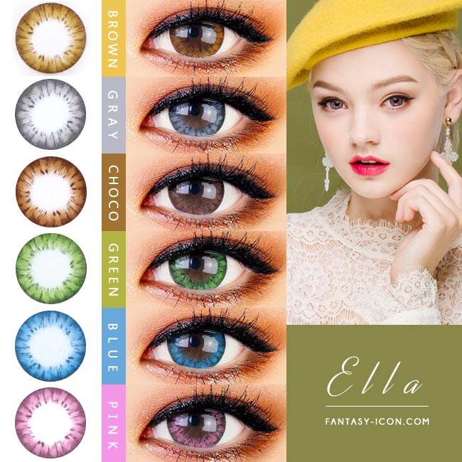 Ella Colored Contacts - Brown, gray, green, blue, pink
