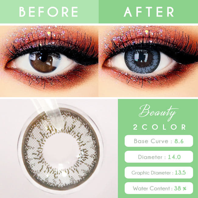 Colored Contacts for Hyperopia Two Color Grey - farsightedness Gray eyes